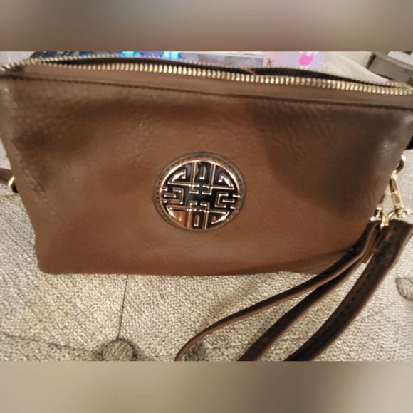 None Handbags - Cute brown crossbody bag, perfect for traveling.